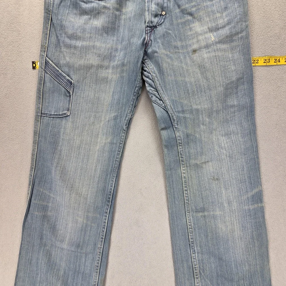 Diesel Jeans Mens 30x34 Blue Hippix Carpenter Flap Pocket Button Fly Italy 00710